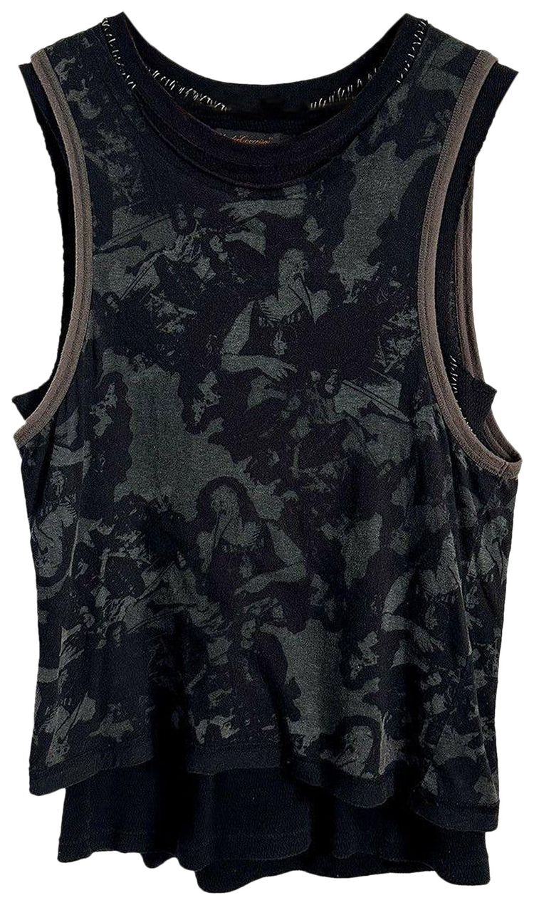 Vintage Undercover Scab Punk Camo Double Layered Tank Black