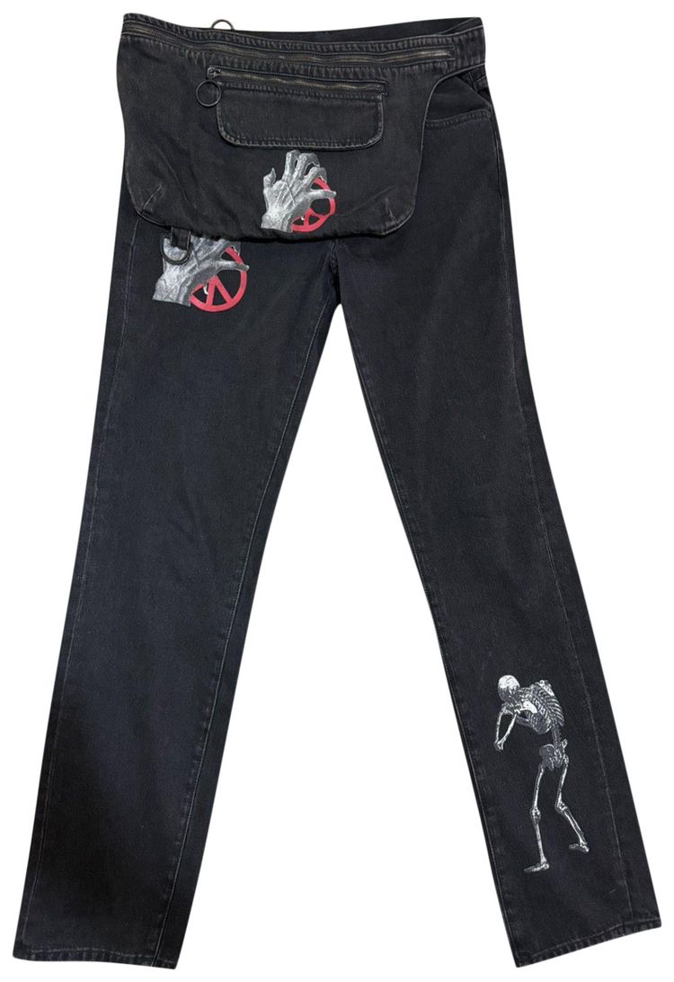 Pre Owned Off White x Undercover Hand Jeans with Saddle Black