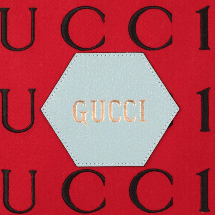 Gucci Aria 100th Anniversary Embroidered Tote Red