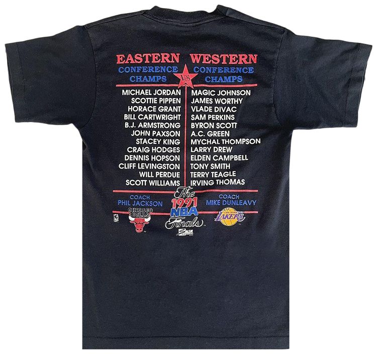 Vintage 1991 NBA Finals Chicago Bulls vs Los Angeles Lakers Tee Black