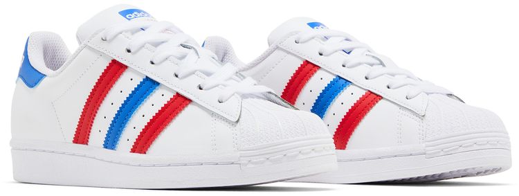 Adidas Superstar White Red Blue