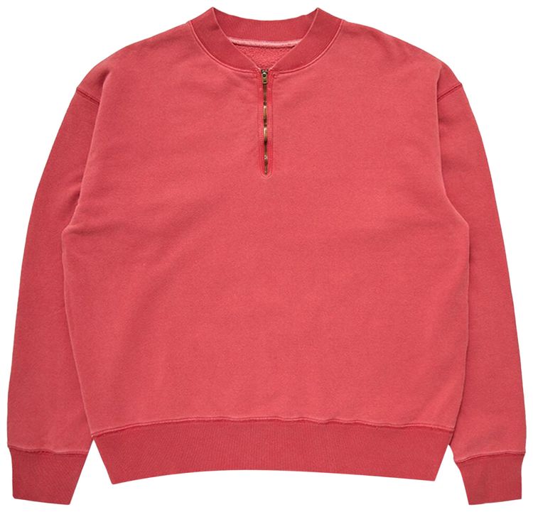 Maison Margiela Half Zip Sweatshirt Vintage Red