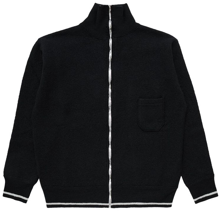Maison Margiela Zip Up Sweater BlackOff White