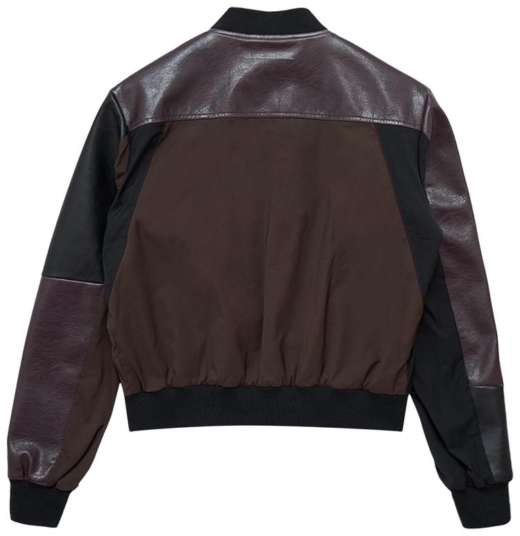 MM6 Maison Margiela Paneled Bomber Jacket BrownBlackBurgundy