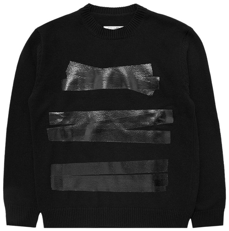 MM6 Maison Margiela Tape Crewneck Sweater Black