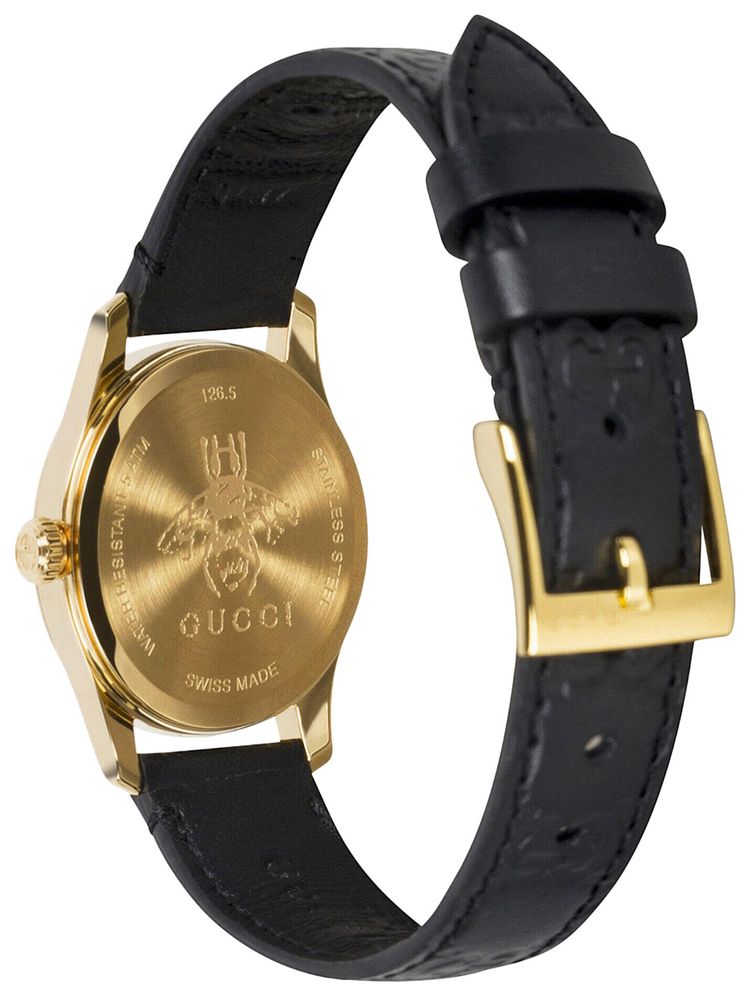 Gucci G Timeless Dial Leather Watch Gold