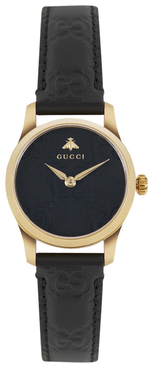 Gucci G Timeless Dial Leather Watch Gold