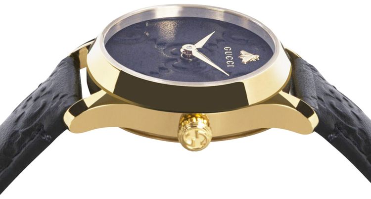 Gucci G Timeless Dial Leather Watch Gold