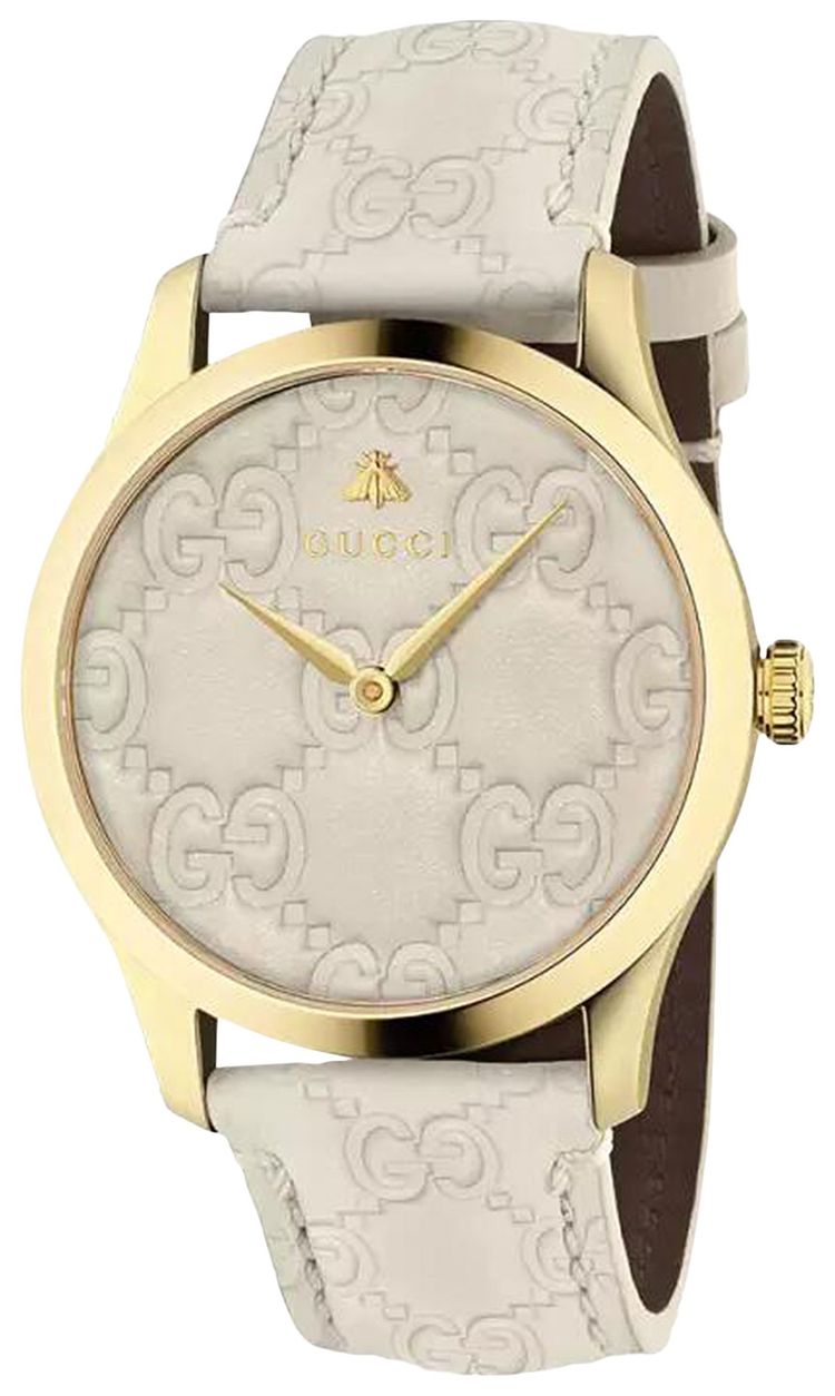 Gucci G Timeless Leather Watch Gold