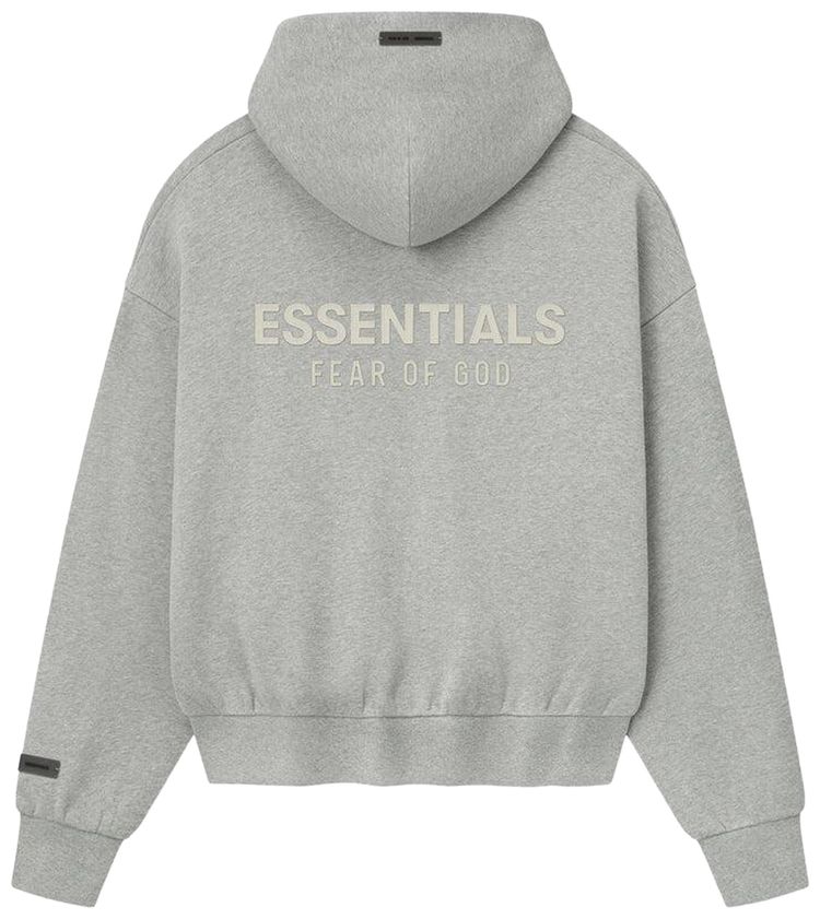 Fear of God Essentials Classic Fleece Zip Up Hoodie Concrete Heather