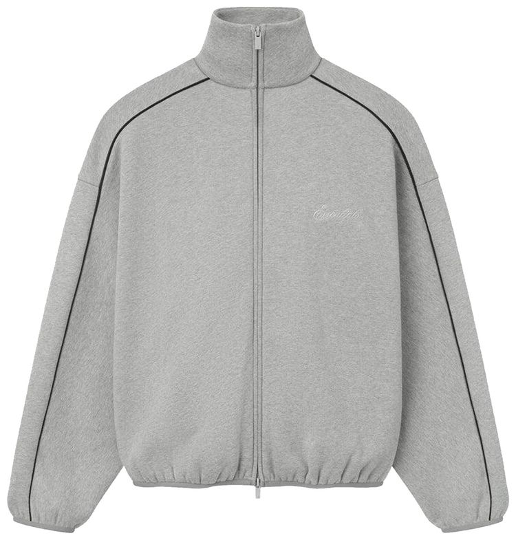 Fear of God Essentials Modern Track Jacket With Piping Concrete HeatherBlack