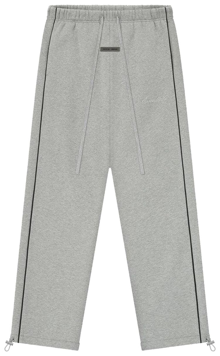 Fear of God Essentials Relaxed Fleece Sweatpant With Piping Concrete HeatherBlack