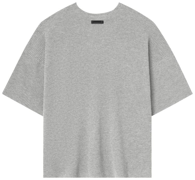Fear of God Essentials Waffle Short Sleeve Sweater Concrete Heather