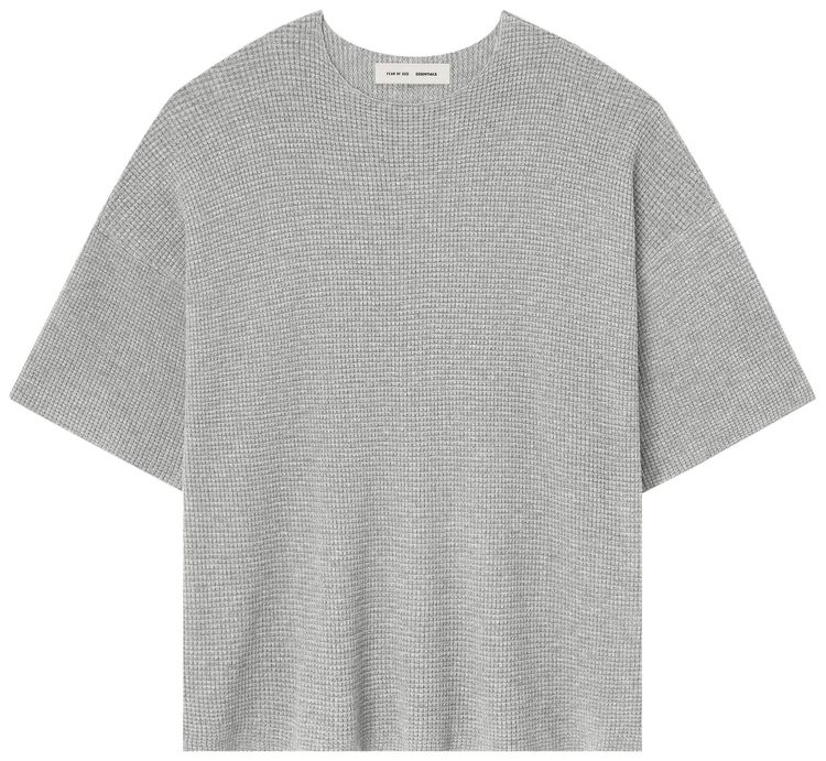 Fear of God Essentials Waffle Short Sleeve Sweater Concrete Heather