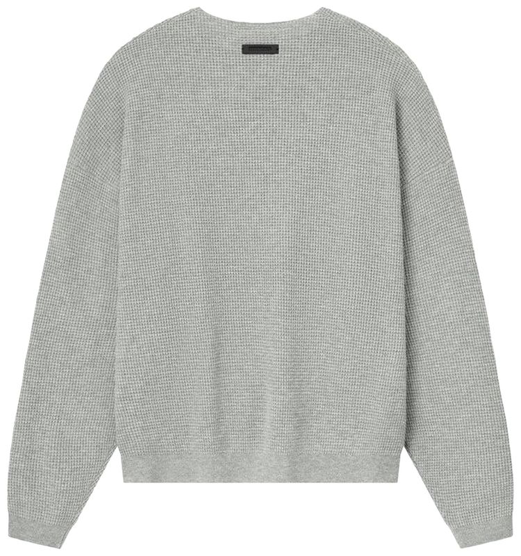 Fear of God Essentials Waffle Crewneck Sweater Concrete Heather