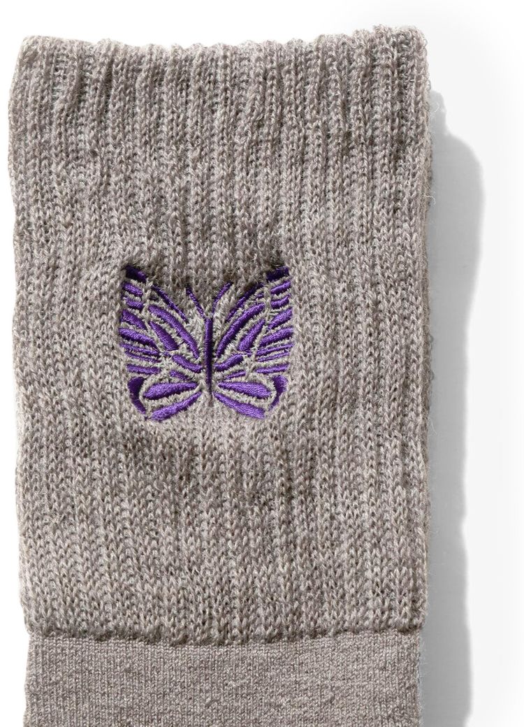 Needles Merino Wool Rib Socks Grey