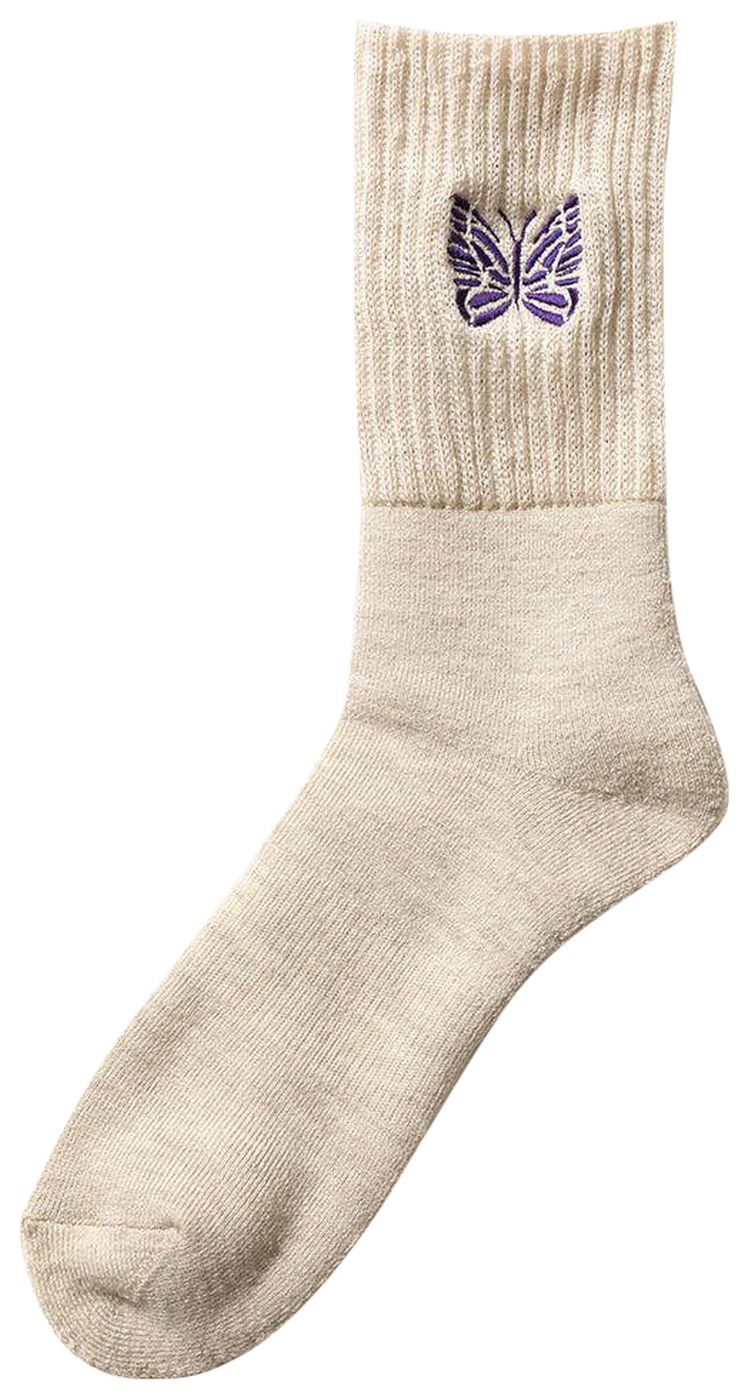 Needles Merino Wool Rib Socks Beige