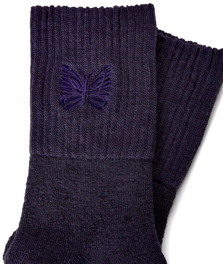 Needles Merino Wool Rib Socks Purple