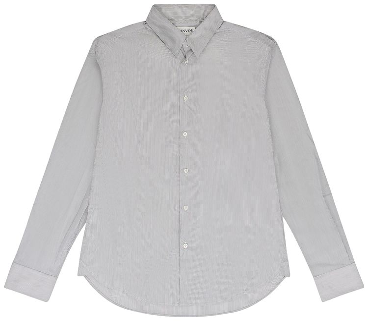 Lanvin Slim Fit Visible Button Down Shirt NavyWhite