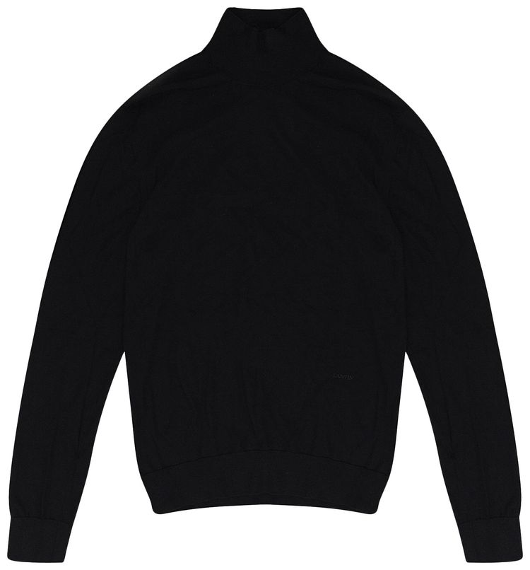 Lanvin Roll Neck Wool Silk Sweatshirt Black