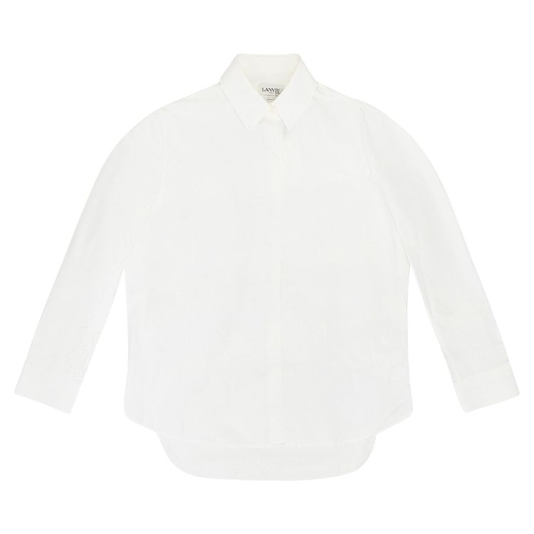 Lanvin Long Sleeve Cocoon Tunic Shirt Blouse Optical White