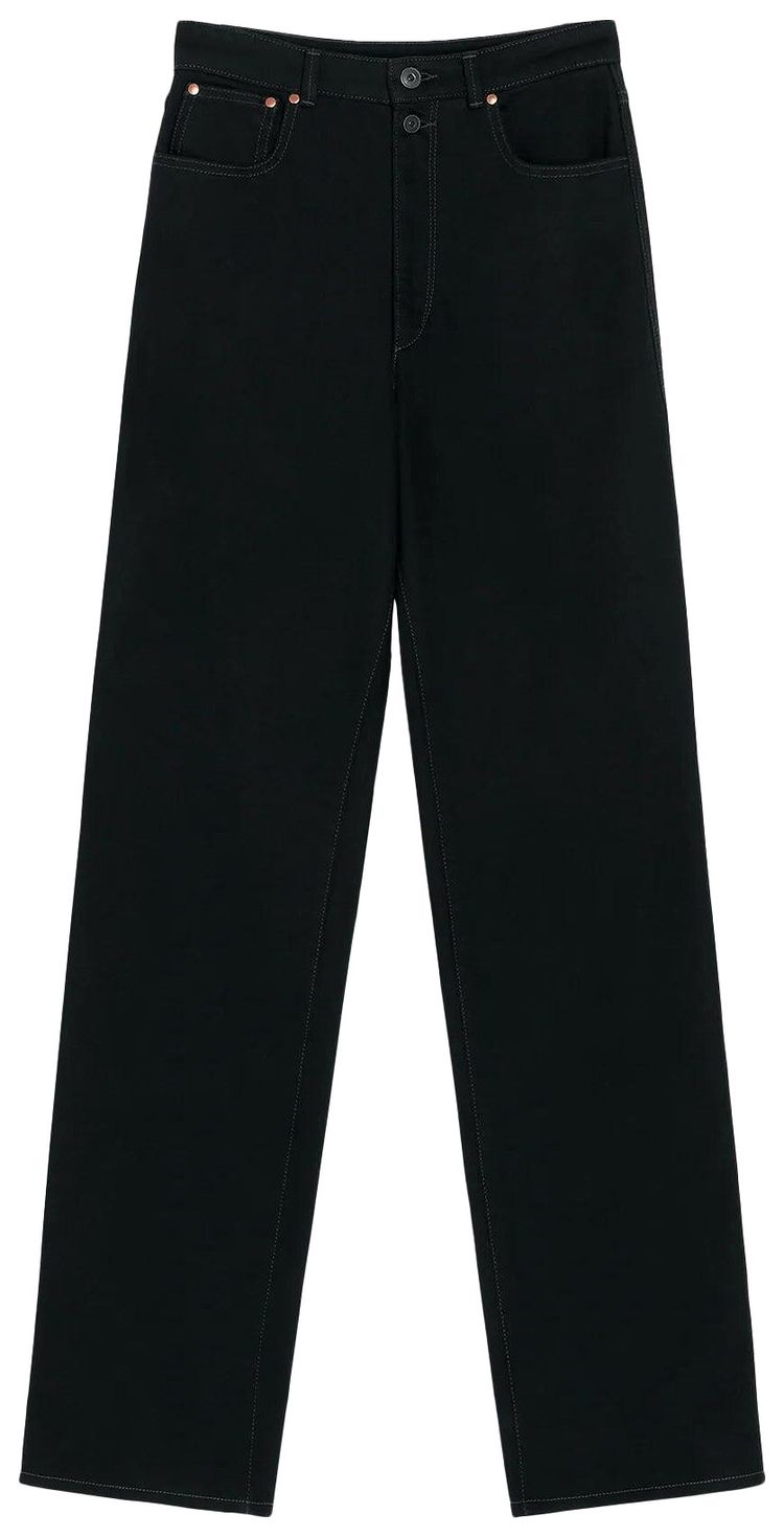 Lemaire High Waisted Straight Pants Black