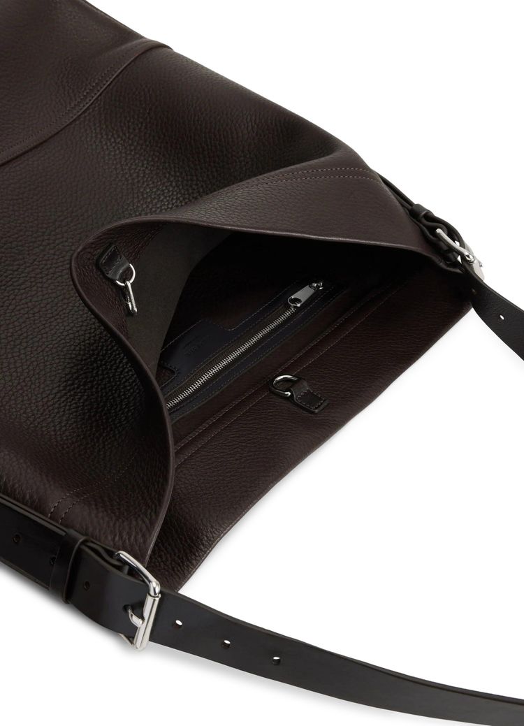 Lemaire Belted Tote Bag Dark Chocolate