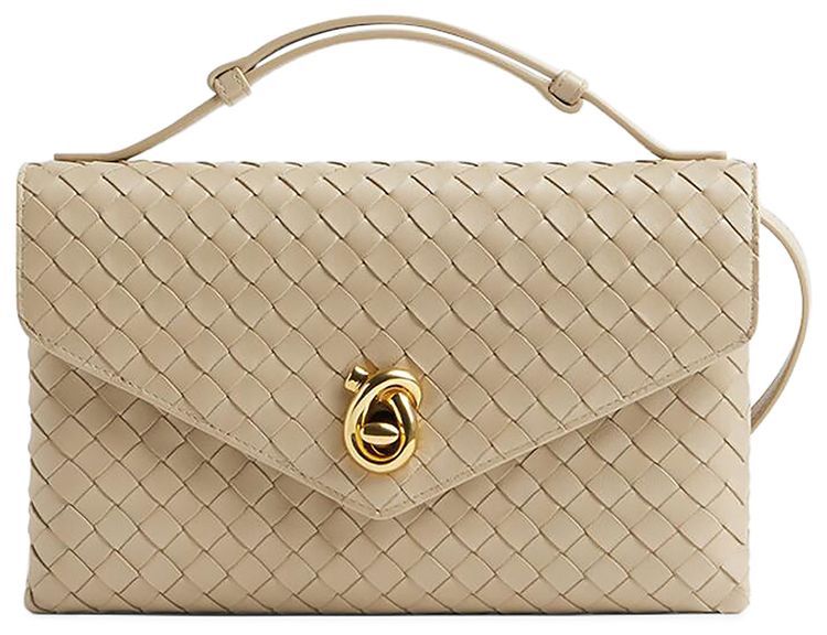 Bottega Veneta Knot Lock Bag EcruMuse Brass
