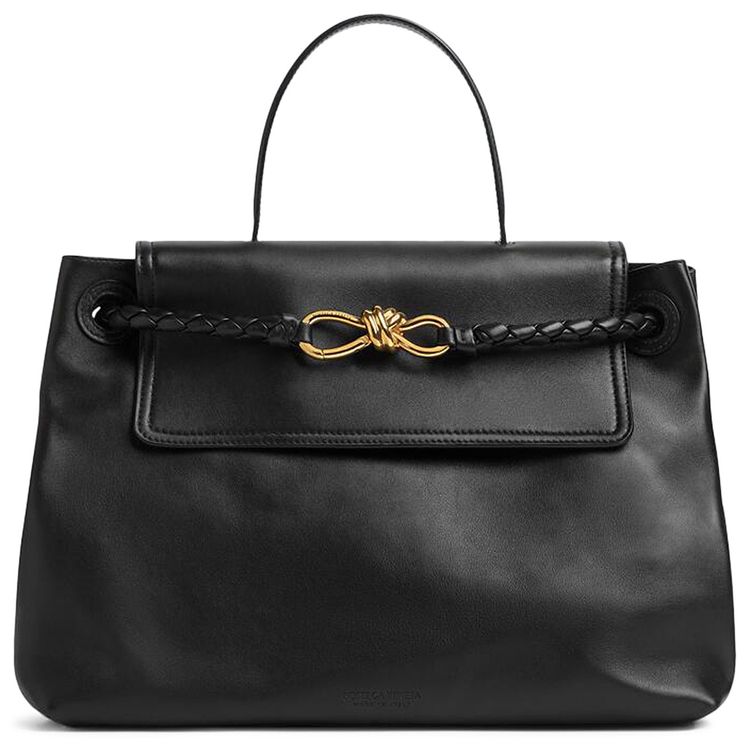 Bottega Veneta Andiamo Top Handle Bag BlackBrass