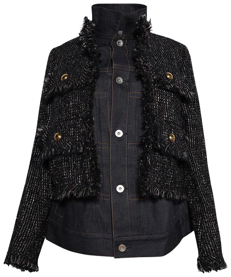 Sacai Tweed Jacket NavyIndigo