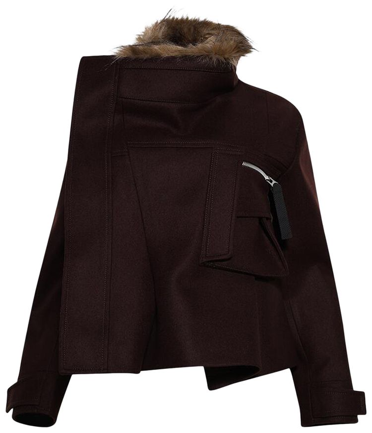Sacai Wool Melton Blouson Brown
