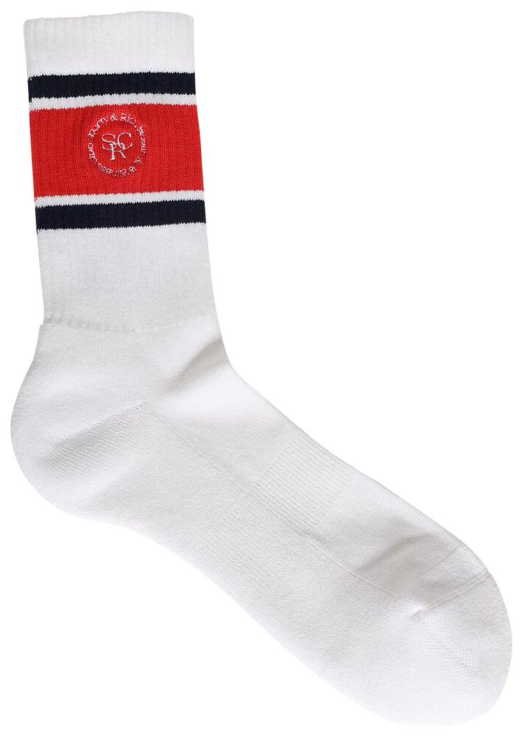 Sporty  Rich SRHWC Roller Socks WhiteDark NavyRuby