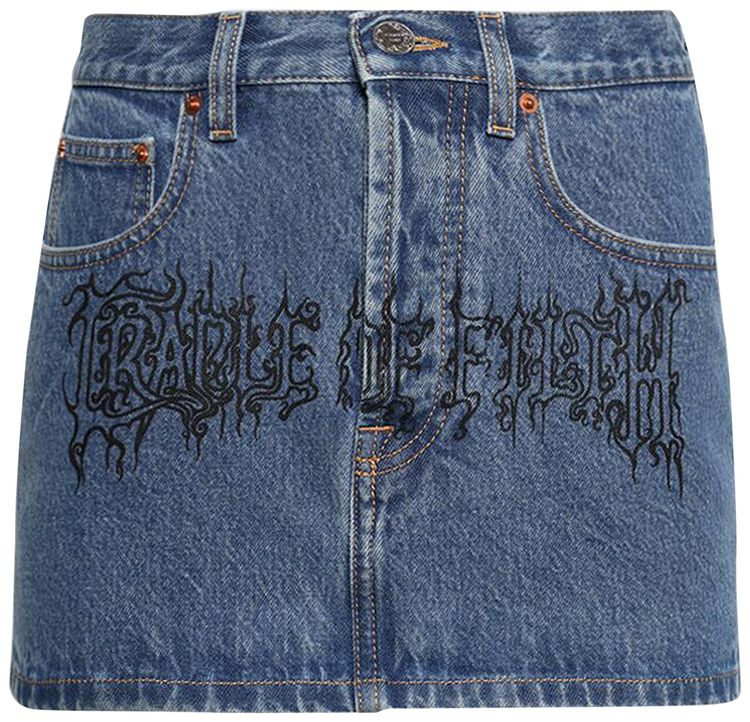 Vetements Mini Denim Skirt Light Blue