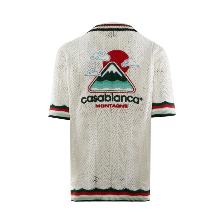 Casablanca Sporty Faux Crochet Shirt White