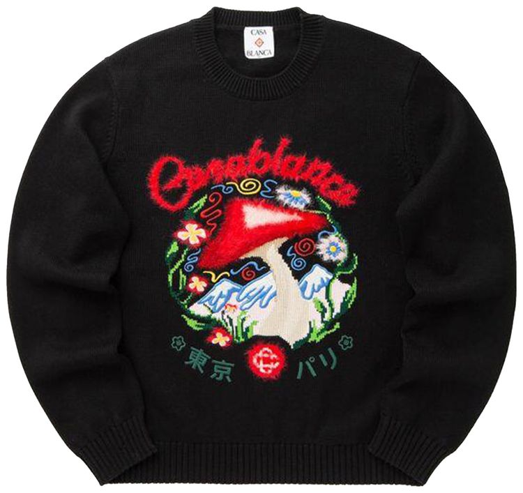 Casablanca Mushroom Emblem Sweater Black