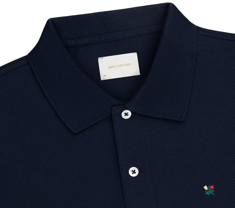 Aime Leon Dore Crest Pique Polo Navy Blazer