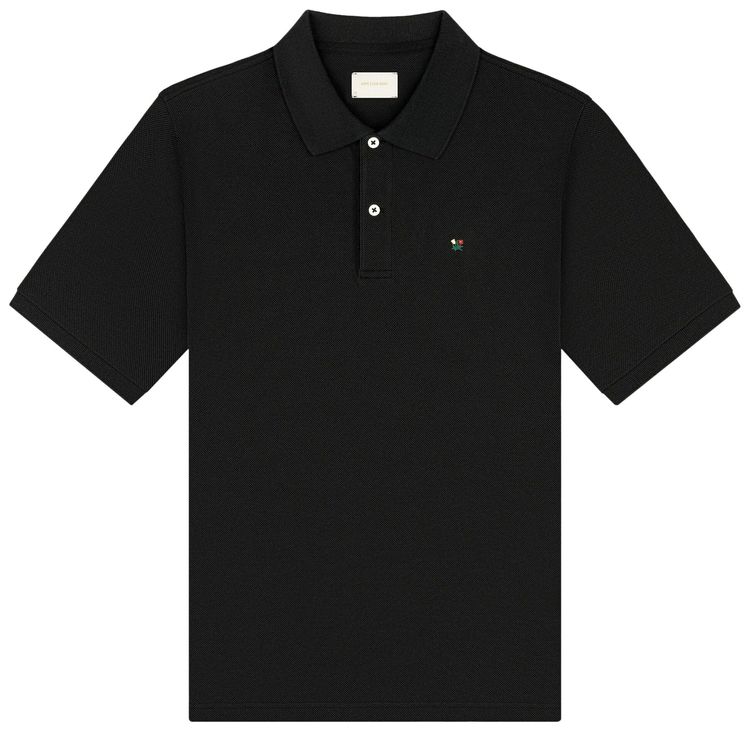Aime Leon Dore Crest Pique Polo Jet Black