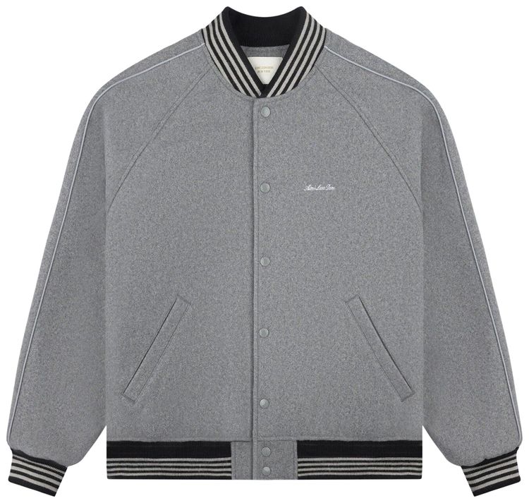 Aime Leon Dore Heritage Wool Varsity Jacket Grey