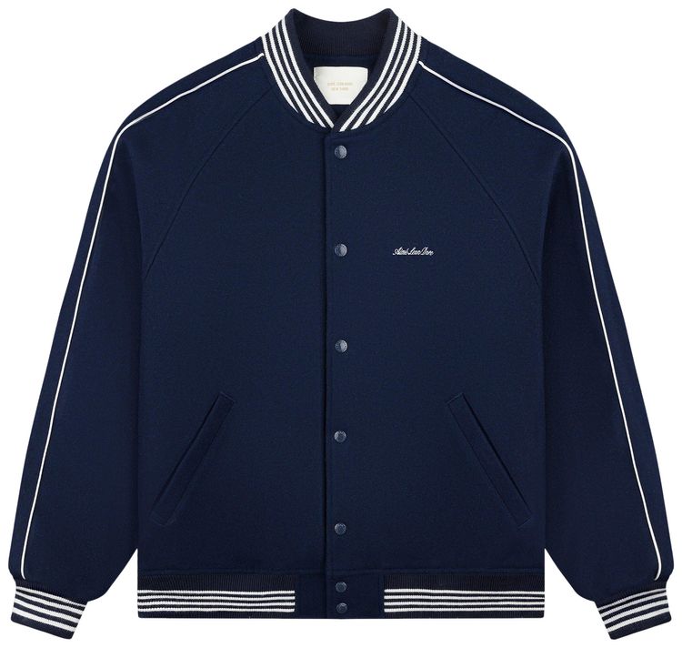 Aime Leon Dore Heritage Wool Varsity Jacket Navy Blazer