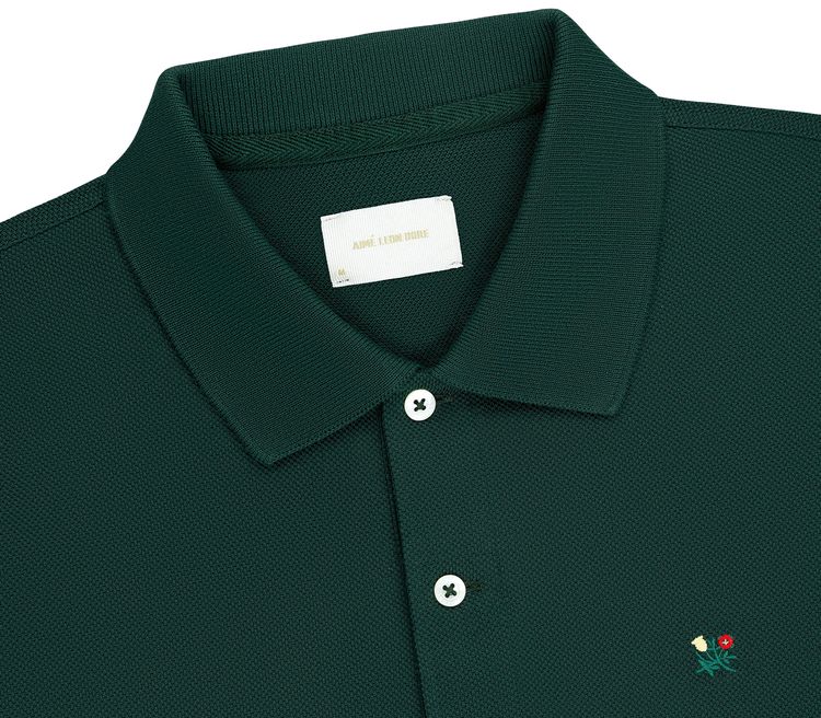Aime Leon Dore Long Sleeve Crest Pique Polo Pine Grove