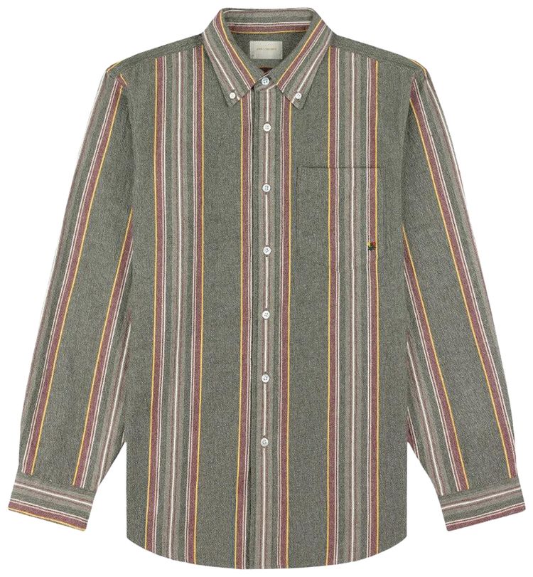 Aime Leon Dore Striped Crest Oxford Shirt Rosin Stripe