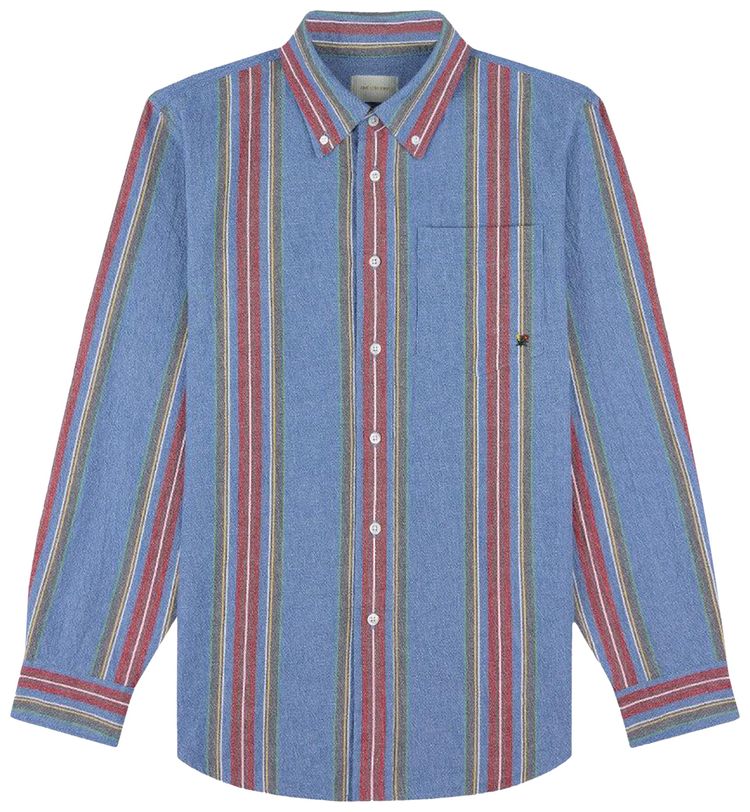 Aime Leon Dore Striped Crest Oxford Shirt Blue Stripe