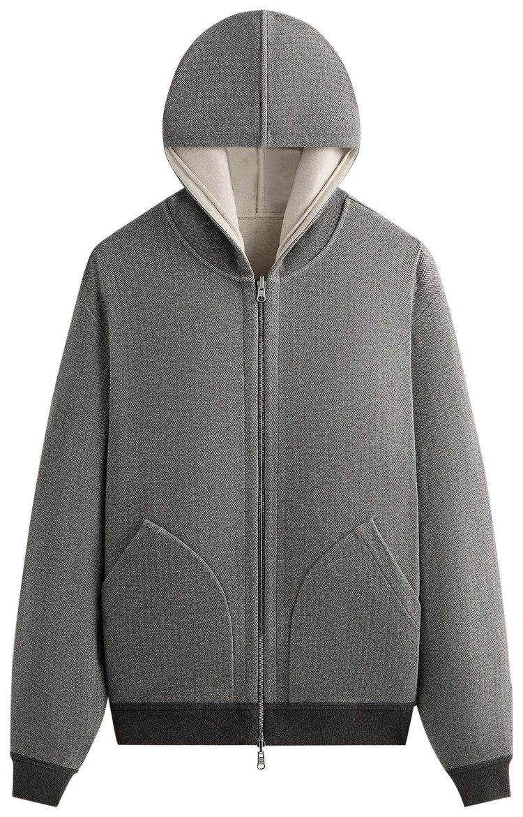 Kith  Kin Reversible Double Face Williams V Hoodie Dark Heather Grey