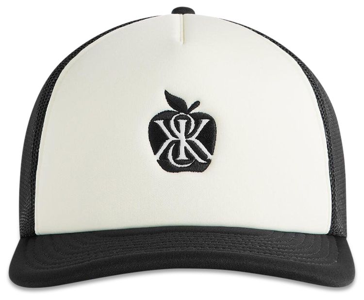 Kith Poly Foam Apple Crest Embroidery Nolan Trucker Hat Black