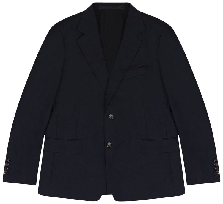Lanvin Single Breasted Flap Pockets Jacket Blazer Bleu Marine