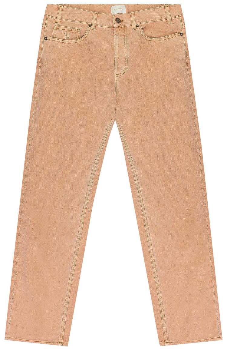 Aime Leon Dore Garment Dyed 5 Pocket Straight Fit Denim Peach Beige