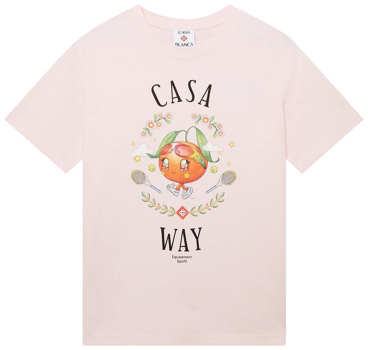 Casablanca Casa Way Kawaii Orange Printed T Shirt Pink