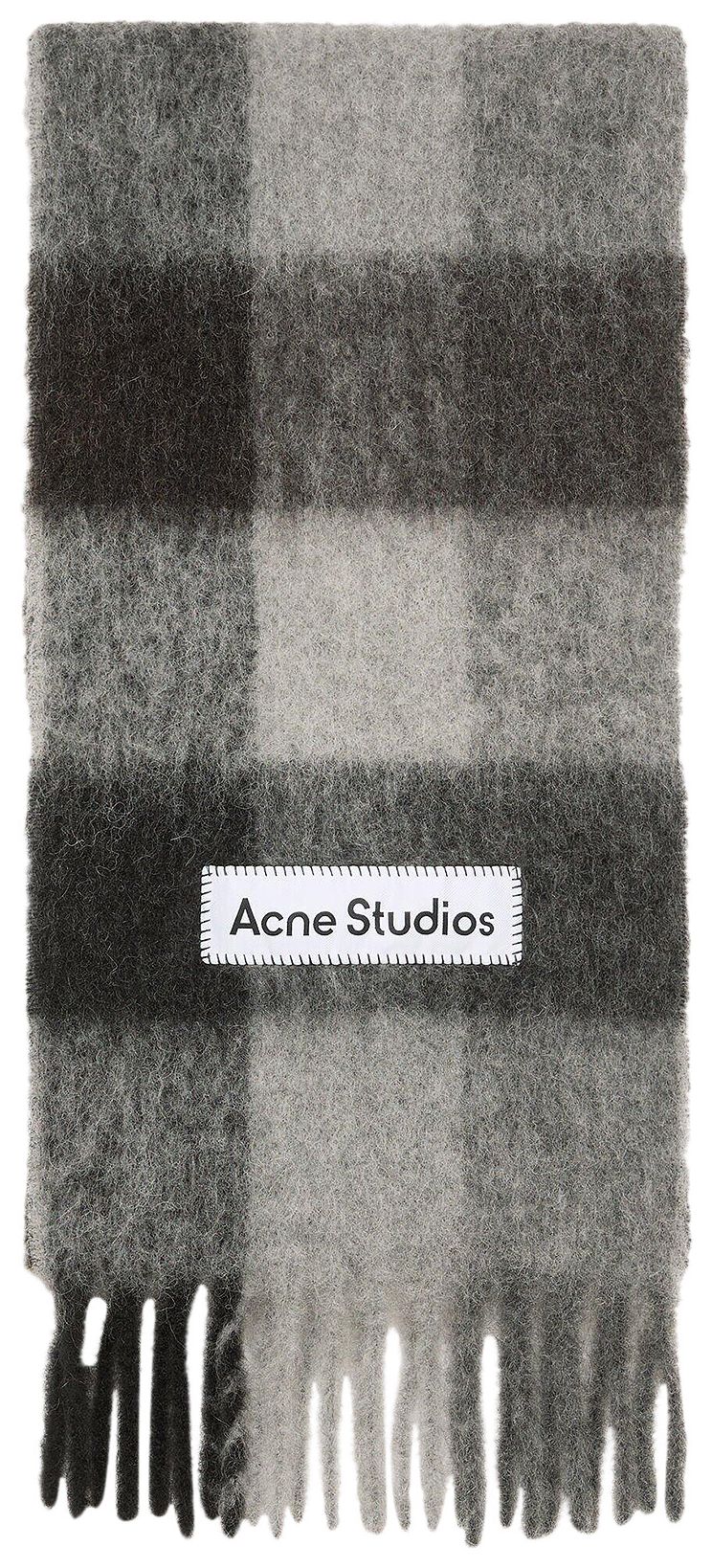 Acne Studios Vally Check Scarf BlackGreyDark Grey