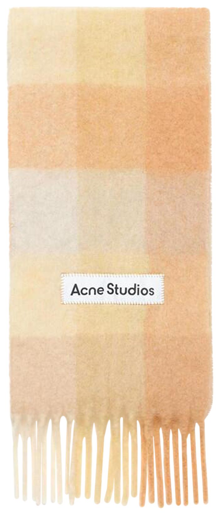 Acne Studios Mohair Checked Scarf PeachWhiteBeige