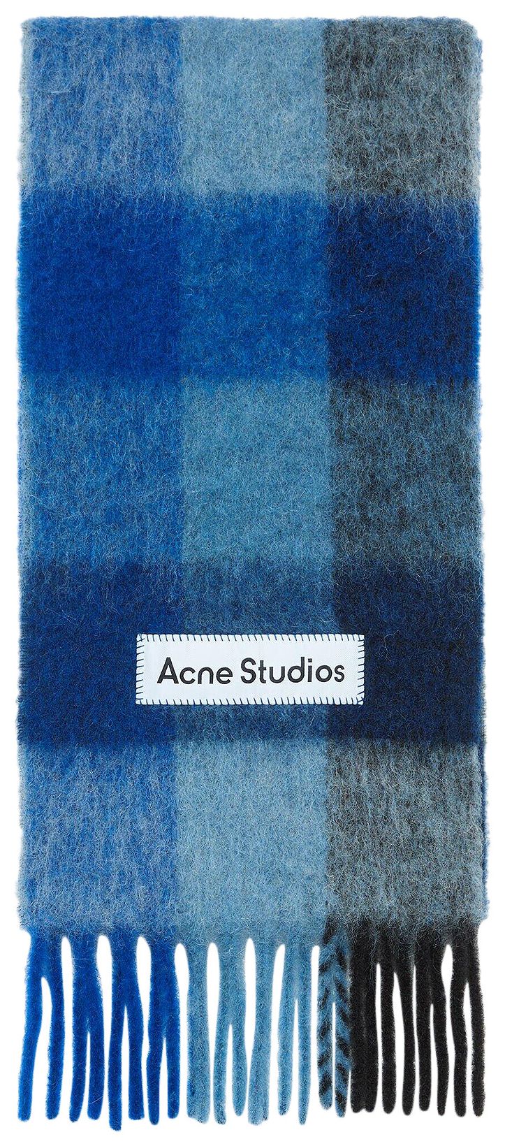 Acne Studios Mohair Checked Scarf Dark NavyBlackBlue